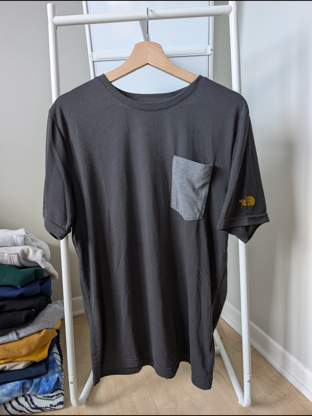 The North Face Black Short-Sleeve Tee with Gray Pocket